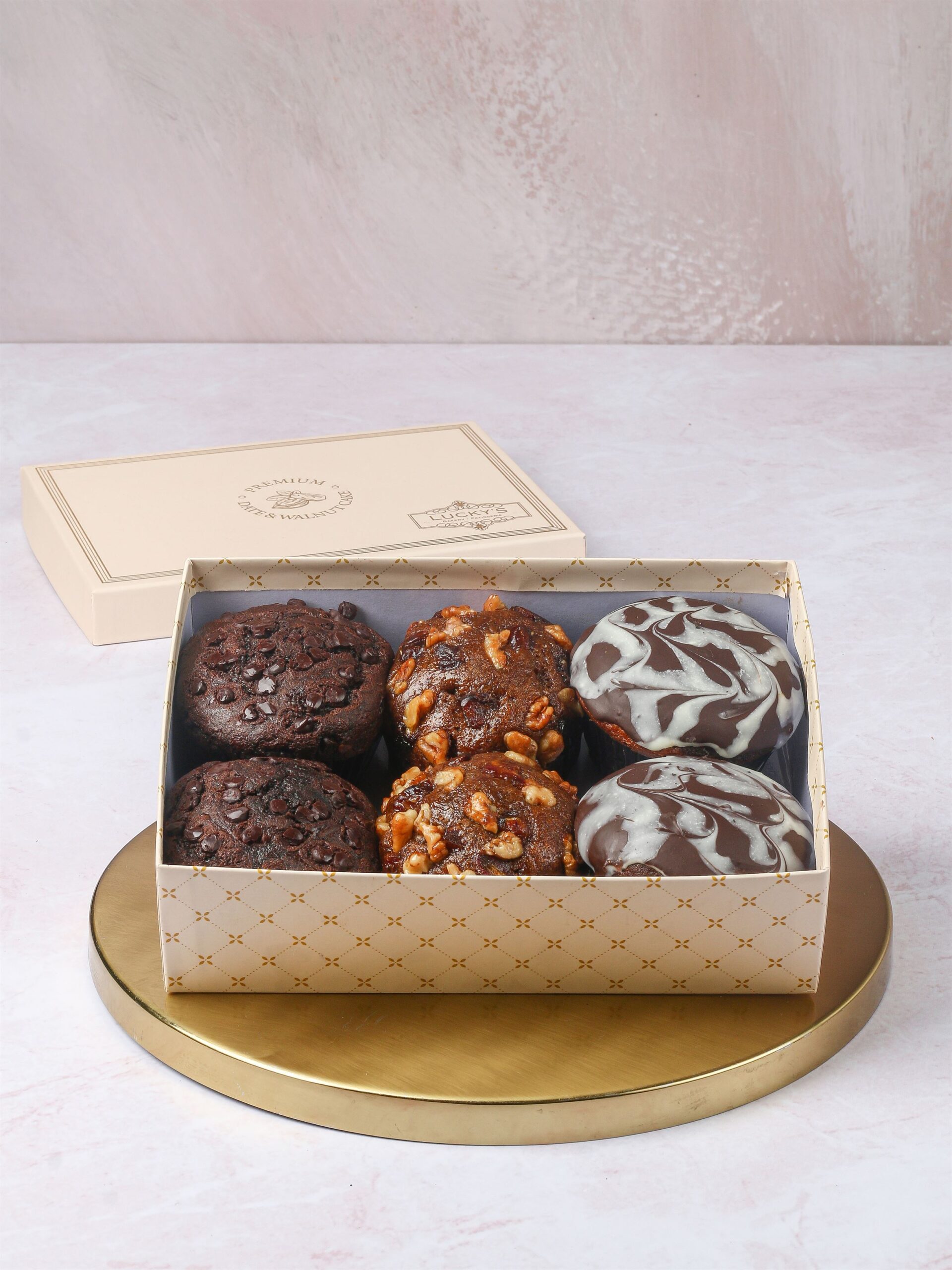 Assorted Chocolate Muffin Box of 6 Luckys Bakery